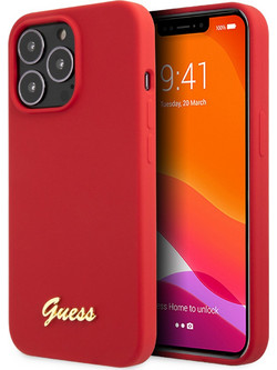 Guess Vintage Script Back Cover Red (iPhone 13 Pro)