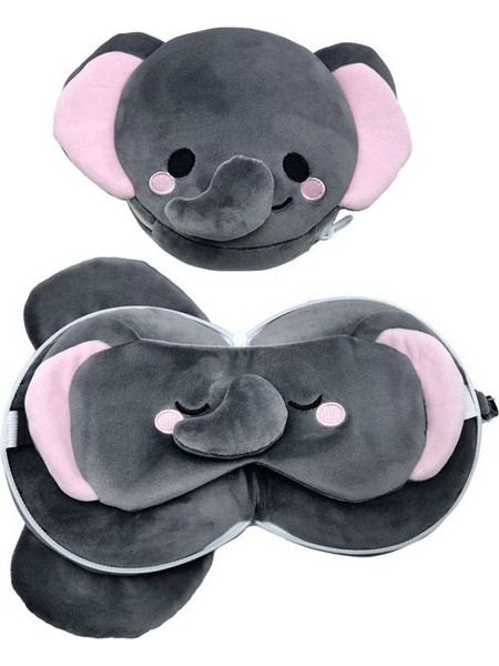 Puckator CUSH314 Puckator Relaxeazzz Μαξιλαράκι ταξιδιού και Μ΄άσκα Elephant