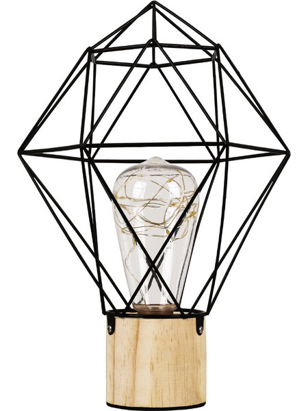 Globostar Antler 01443 Πορτατίφ LED Μαύρο Καφέ Φ19xΥ23cm