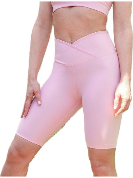 Lismina Ve Waist Biker Γυναικείο Κολάν Ροζ 6024