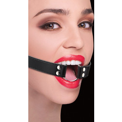 Ouch! Ring Gag with Straps Black