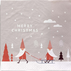 Χαρτοπετσέτα από μπαμπού Santas 33x33cm
