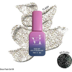 Mixcoco Disco Flash Gel 08 Glitter Ημιμόνιμο Βερνίκι Νυχιών 15ml
