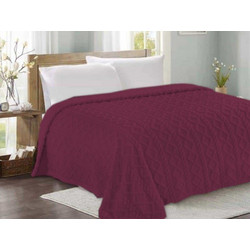 Κουβέρτα Fleece Με Sherpa Ανάγλυφη Luxe Soft Γαρύφαλλο 200x230 - Μπορντό