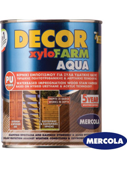 xyloFARM Decor Αqua Βερνίκι Εμποτισμού Ξύλου Διαλύτου Satin Παλίσσανδρος 0.75lt