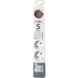 Πολύπριζο 5 Θέσεων με διακόπτη Osio OPS-2005 White