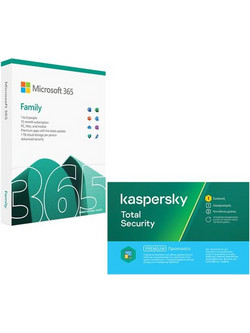 Microsoft 365 Family P10 1 Year & Kaspersky Total Security 1 Device, 2 Years