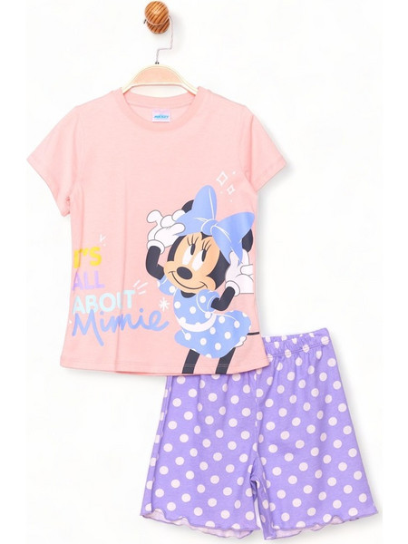 Cimpa Minnie Mouse SO Cute Παιδική Πιτζάμα Βαμβακερή Καλοκαιρινή Μωβ Ροζ MN19607