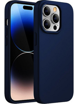 Θήκη Rubber Ενισχυμένης Σιλικόνης για iPhone 14 Pro Σκούρο Μπλε