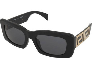 Versace VE4444U GB1/87 Γυναικεία Γυαλιά Ηλίου Ορθογώνια Κοκάλινα Μαύρα με Μαύρο Polarized Φακό