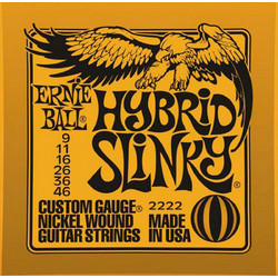 Ernie Ball 2222 Hybrid Slinky Σετ 6 Χορδές Ηλεκτρικής Κιθάρας Nickel Plated Steel 9-46" Mixed Tension