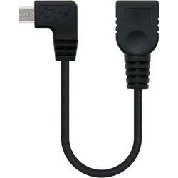 Καλώδιο USB 2.0 A σε USB B NANOCABLE CABLE USB 2.0 OTG ACODADO, TIPO MICRO B/M-A/H, NEGRO, 15 CM 15 cm Μαύρο Αρσενικό/Θηλυκό