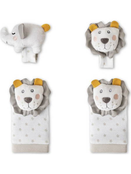 Interbaby Σετ Καλτσάκια & Περικάρπια Κουδουνίστρες Lion 4τμχ
