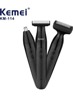 Kemei Trimmer Μηχανή Ανδρική Επαναφορτιζόμενη Προσώπου Μύτης Φρυδιών & Αυτιών KM-114