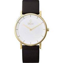 Obaku Ανδρικό Ρολόι με Μαύρο Δερμάτινο Λουράκι V143GXGWRB