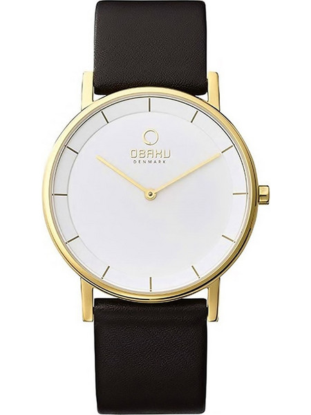 Obaku Ανδρικό Ρολόι με Μαύρο Δερμάτινο Λουράκι V143GXGWRB