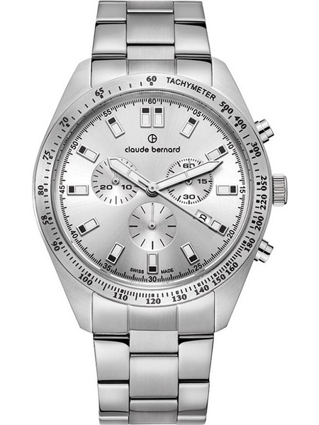 Claude Bernard Classic Ανδρικό Ρολόι Χρονογράφος με Ασημί Μεταλλικό Μπρασελέ 10247-3M-AIN