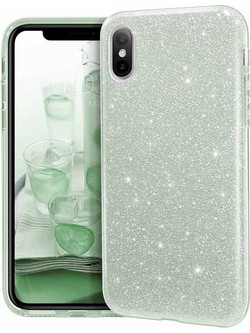 Θήκη Back Cover Θήκη Σιλικόνης Glitter για iPhone Xs Max Ασημί