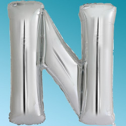 Ασημένιο μπαλόνι Foil Γράμμα N Amscan 44" 114cm