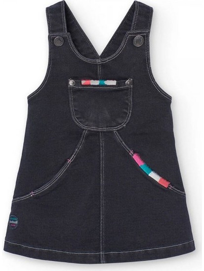 BOBOLI Pinafore dress denim knit for baby -BCI - 229092 - ΚΟΡΙΤΣΙ - BLACK
