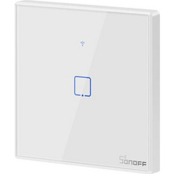 Διακόπτης Τοίχου Χωνευτός T2EU1C-RF Smart Μονός Ασύρματος Για Έλεγχο Φωτισμού AC 100-240V White Sonoff