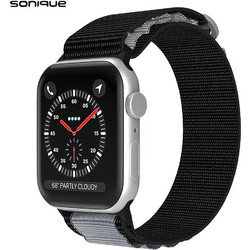 Sonique Alpine Loop Λουράκι Υφασμάτινο Black / Grey (Apple Watch 42 / 44 / 45 / 49mm)