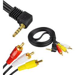 AV Cable 3.5 mm Jack to 3 RCA Audio Video Short Jack