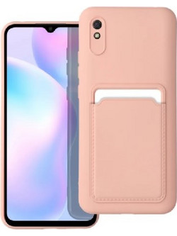 Forcell Θήκη Σιλικόνης Με Θήκη Για κάρτες Xiaomi Redmi 9A / 9AT - Κοραλί