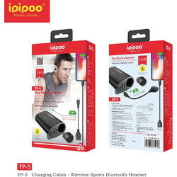 Ipipoo TP-5 Ακουστικά Bluetooth In Ear Ανθεκτικά στο Νερό Black