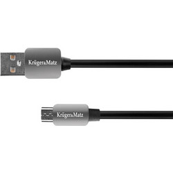 KRUGER & MATZ Καλώδιο USB/micro USB 1,8m Μαύρο (KM0331)