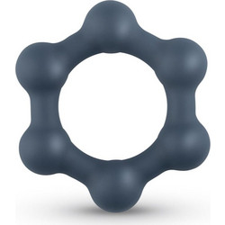 Boners Hexagon Cockring with Steel Balls Ελαστικό Δαχτυλίδι Πέους & Όρχεων Μεταλλικό Μπλε