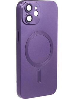 ObaStyle Metal Effect Magnetic Soft Cover Case για Apple iPhone 12 - Μωβ
