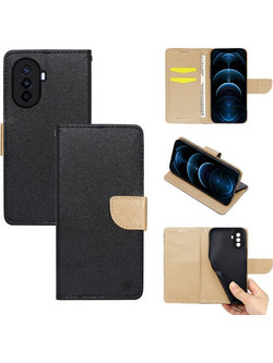 Sonique Trend Book Black / Gold (Huawei Nova Y70)