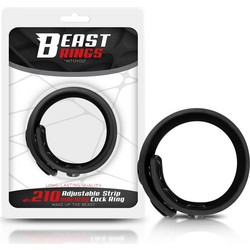 IntoYou Beast Rings Cock Solid Silicone Strip Ring 15-21cm Ρυθμιζόμενο Ελαστικό Δαχτυλίδι Πέους Σιλικόνης 2.1cm Μαύρο