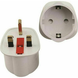 Eurolamp 147-09103 Λευκός Αντάπτορας Πρίζας από Ελλάδας σε Αγγλίας *
