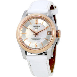 Tissot Ballade Γυναικείο Ρολόι Αυτόματο με Λευκό Δερμάτινο Λουράκι T108.208.26.117.00
