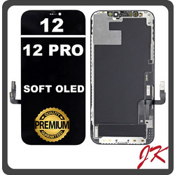 For Apple iPhone 12 (A2403, A2172) / iPhone 12 Pro (A2407, A2341) JK SOFT OLED Οθόνη + Touch Screen Digitizer Black