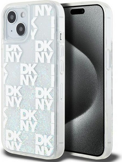 DKNY Liquid Glitter Multilogo case for iPhone 15 / 14 / 13 - white