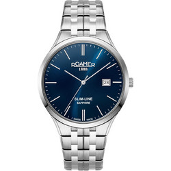 Roamer Slim-Line Ανδρικό Ρολόι με Ασημί Μεταλλικό Μπρασελέ 512833-41-45-20