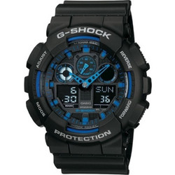 Casio G-Shock Ανδρικό Ρολόι Χρονογράφος με Μαύρο Καουτσούκ Λουράκι GA-100-1A2ER