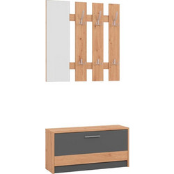 Σταντ Για Χολ Rimini Artisan Oak-Γκρι Γραφίτης 91,5x28x202Εκ