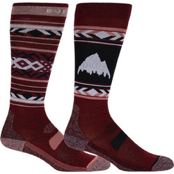 BURTON W PERFORMANCE LIGHTWEIGHT 2 PACK SNOW SOCKS DEEP RED