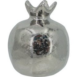 Marhome Κεραμικο Ροδι μεσαιο Ασημι Σφυριλατο 9x10cm 15-14356