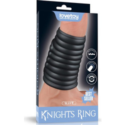 Lovetoy Wave Knights Ring Ελαστικό Δαχτυλίδι Πέους Σιλικόνης με Δόνηση Μαύρο