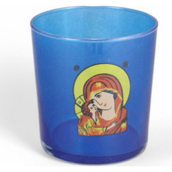 Επιτραπέζιο Καντήλι Ποτήρι 290ml Μπλε (Διάμετρος 8,5 εκ. | Ύψος 9 εκ.) - Χειροποίητο Ελληνικό