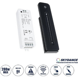 GloboStar V1+R11 Skydance Σετ DimΜεr & Ασύρματο Χειριστήριο Αφής 1 Group Rf 2.4GHz 8A Max Dc 5-36V (288W) - Dc 3V IP20