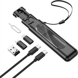 Regular USB To Lightning / Type-C / Micro USB Cable 3A Μαύρο 0.28m Borofone U36