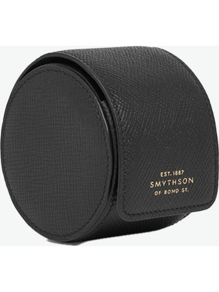 Smythson Panama Single Watch Roll Black