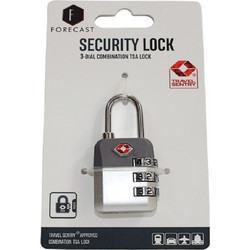 Forecast 69516 TSA 3-Dial Security Lock Λουκέτο με Συνδυασμό Γκρι