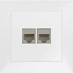ΠΡΙΖΑ DATA RJ45 Cat.6+ΤΗΛΕΦΩΝΟΥ RJ11 ΠΛΗΡΗΣ ΛΕΥΚΗ